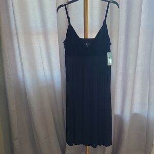 AB Studio Elegant Black Spaghetti Strap Dress